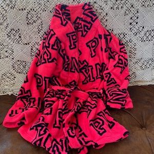 Pink brand name robe